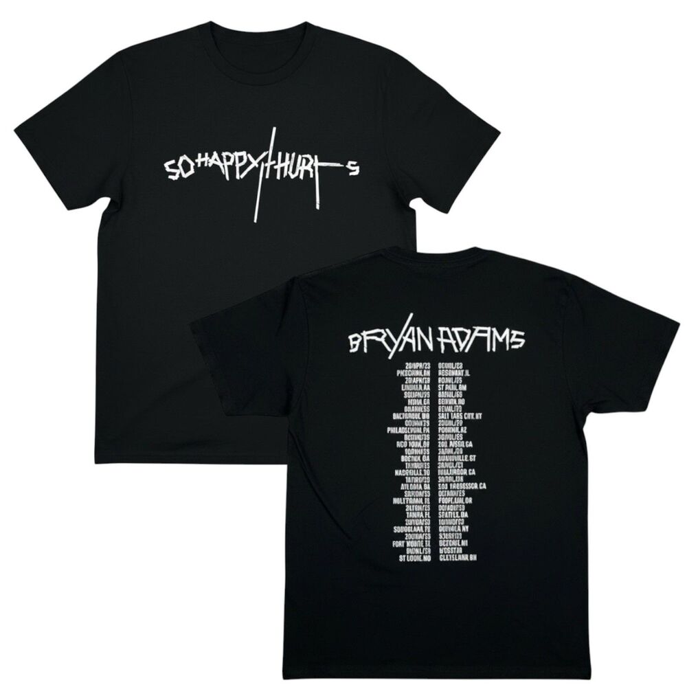 Bryan Adams T-Shirt Unisex Medium Black USA Tour 2023 Graphic Tee Concert NEW